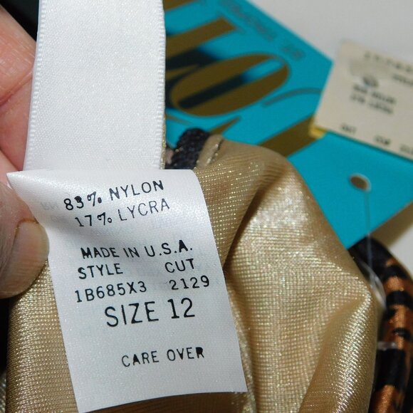 Cote D'Azur Leopard Print Body Suit Size 12 NWT Vintage Old Stock - Picture 12 of 13